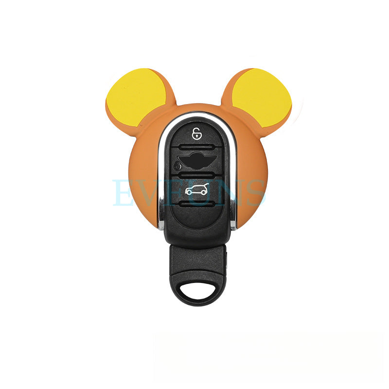 MINI Cooper Cartoon Key Cover & Graffiti Keychain – Fun Car Key Case Evfuns