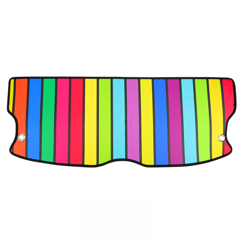 MINI J01 J05 ACEMAN Rear Trunk Privacy Cover & Leather Back Window Mat [Rainbow Strip] Suitable for J05 Evfuns