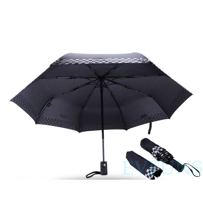 MINI Cooper Automatic Folding Umbrella – UV Protection Travel Sunshade black Evfuns