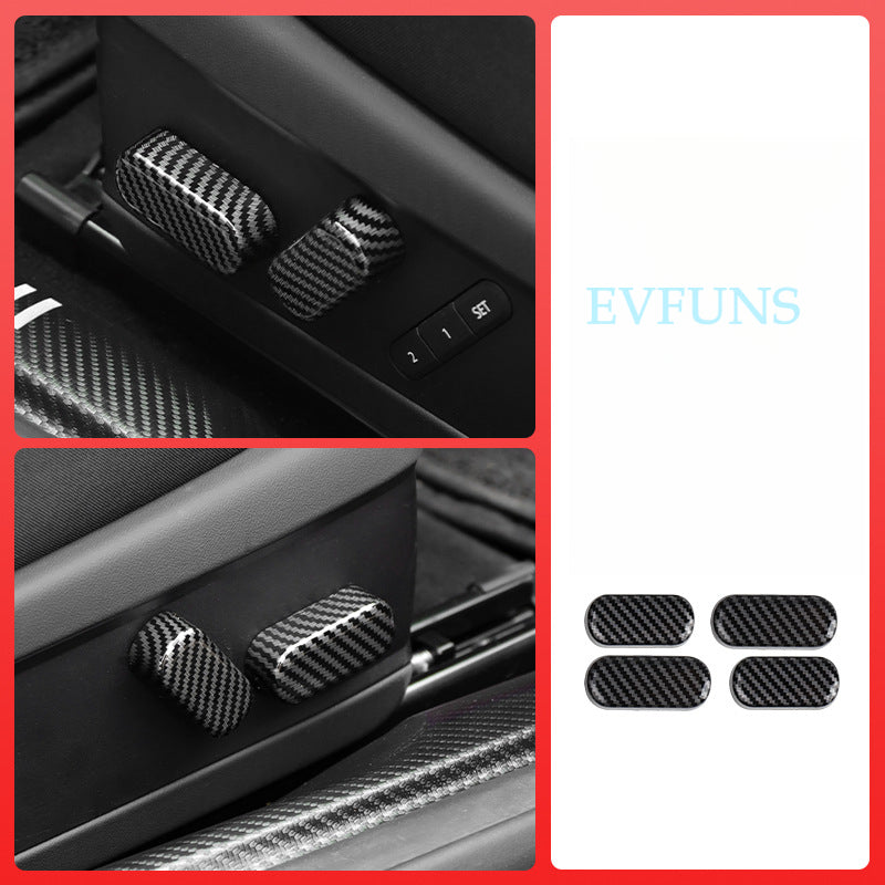 MINI J01 / J05 Seat Adjustment Button Cover – Interior Trim for Cooper EV J01/J05 [Carbon Fiber Pattern] Main