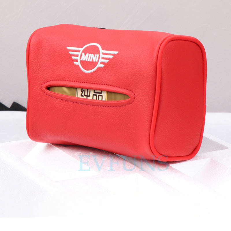 Hanging Tissue Box for MINI – Creative Car Seat Back Tissue Holder Red model [one piece] Evfuns