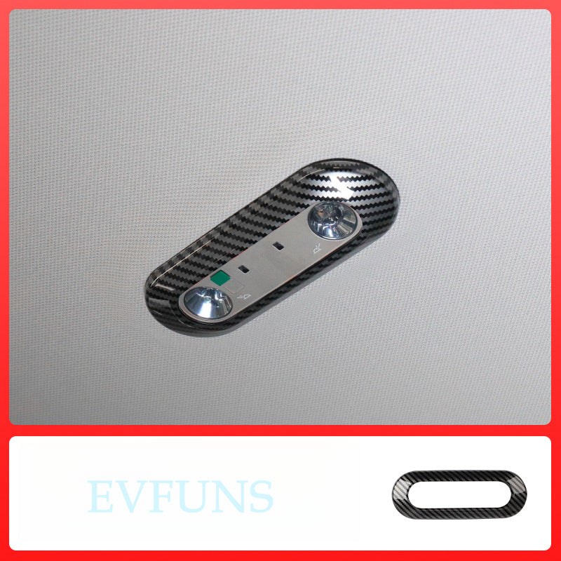 MINI EV J01/J05 Interior Reading Light Trim Cover Rear Reading Light - Carbon Fiber Pattern Evfuns