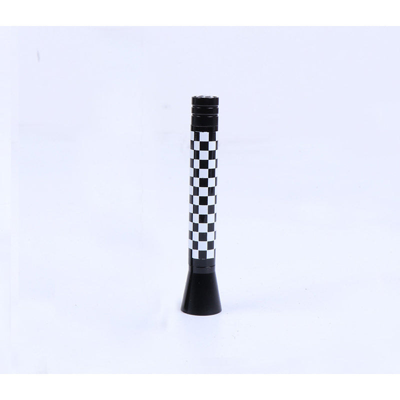 MINI Cooper / Countryman Union Jack Car Antenna Black and white checkered style (7.7cm) Evfuns