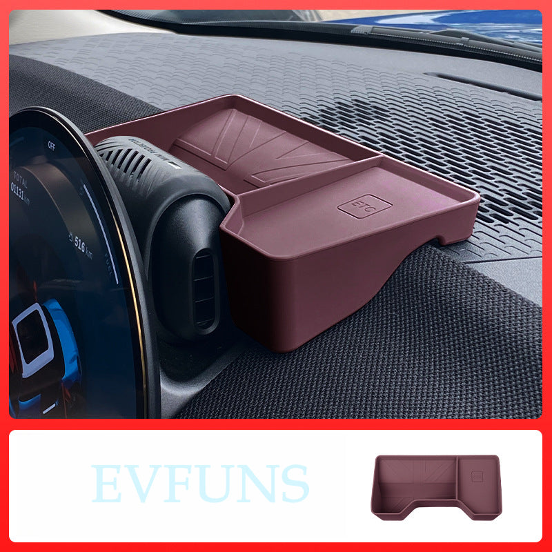 MINI Cooper F65/F66 Center Console Silicone Pad – Interior Protection Mat Instrument Panel Storage Box [Burgundy]