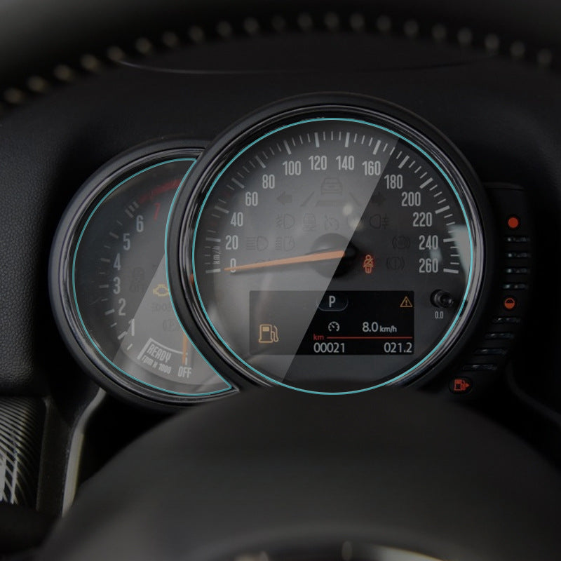 MINI Cooper F60 Dashboard & Navigation Screen Protector – Tempered Glass Film Tachometer Tempered Film (Two Pieces)
