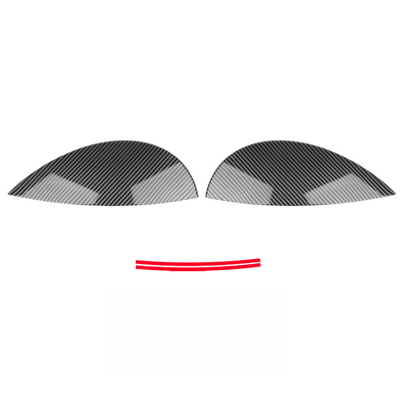 MINI J01 Electric Headlight Eyelid Trim – Black Dual-Layer Cover [Carbon Fiber Pattern] Suitable for J01 Evfuns