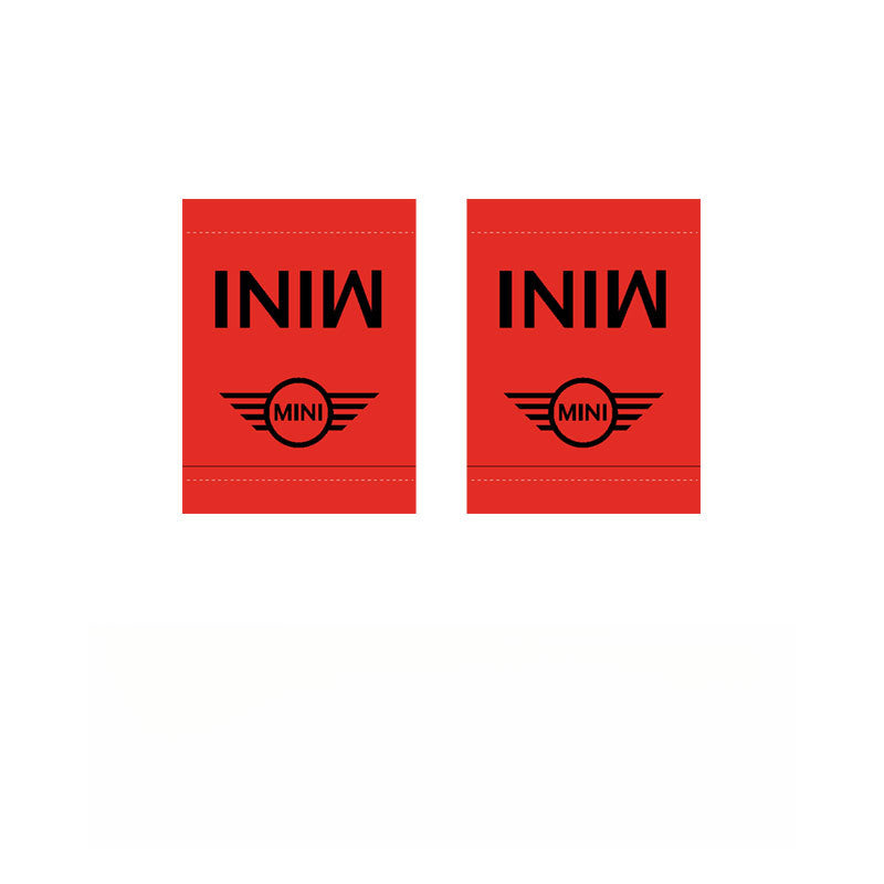 MINI Cooper Creative Label Decals Red with Black Letters MINI [Small Size] Pair Set Evfuns