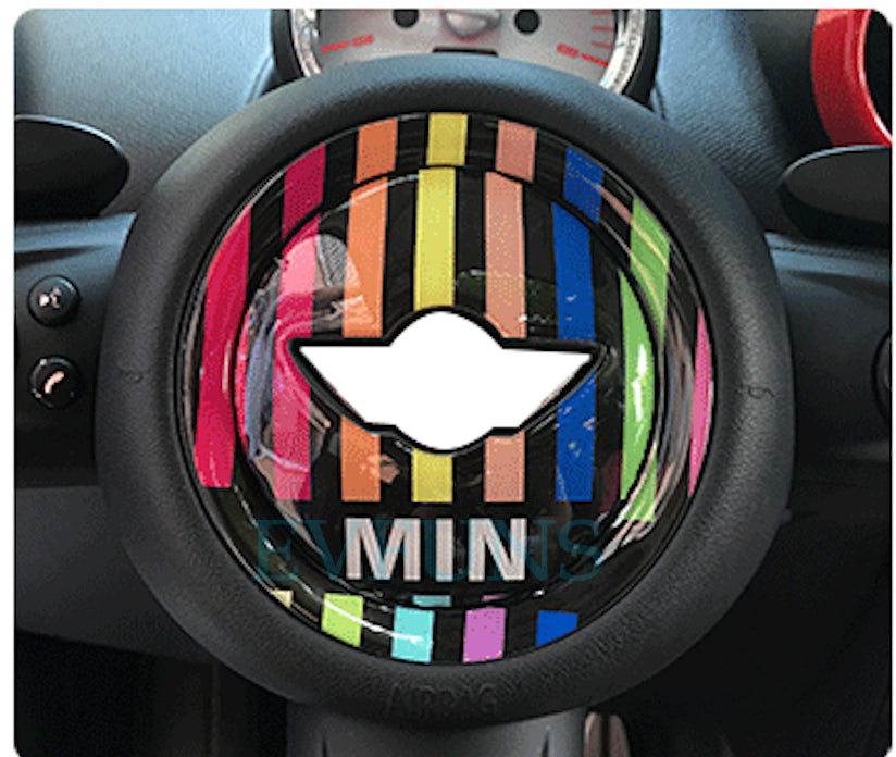 MINI Cooper 3D Steering Wheel Gel Sticker – Interior Trim for F/R Series Color MINI model Evfuns