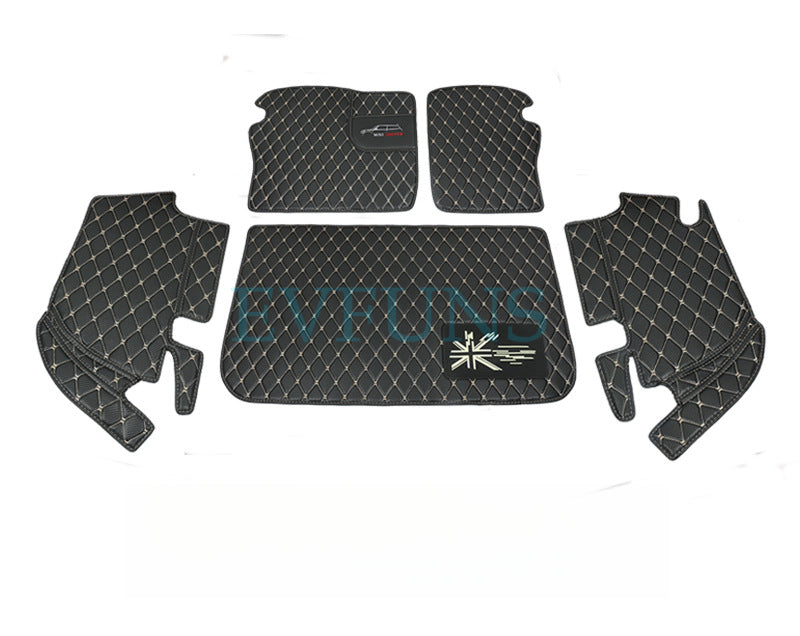 MINI Cooper Trunk Mat – Full Coverage Cargo Liner for Countryman / Clubman Special for F55 (Full Set of 5 Pieces) Evfuns