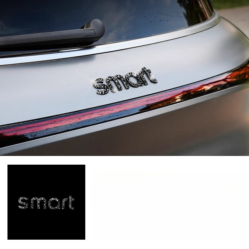SMART # 1 Rhinestone Car Emblem Sticker – Bling Crystal Logo Decal Smart #1-Rear Auto Logo Lettered Black Drill [1