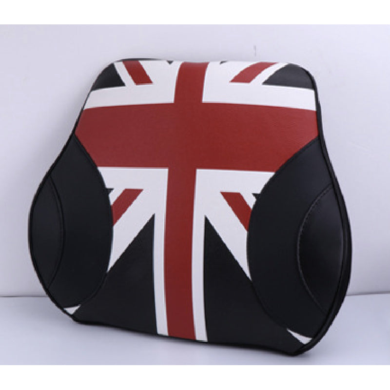 MINI Cooper Car Neck Pillow & Lumbar Cushion Set Black Rice Style Cushion (Single Price) Evfuns