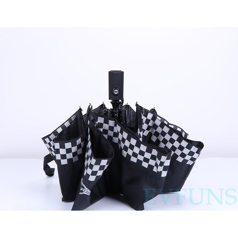 MINI Cooper Automatic Folding Umbrella – UV Protection Travel Sunshade black Evfuns