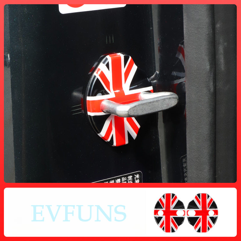 MINI Electric J01 J05 Door Lock Cover – Interior Lock Buckle Protector A pair of black rice Evfuns