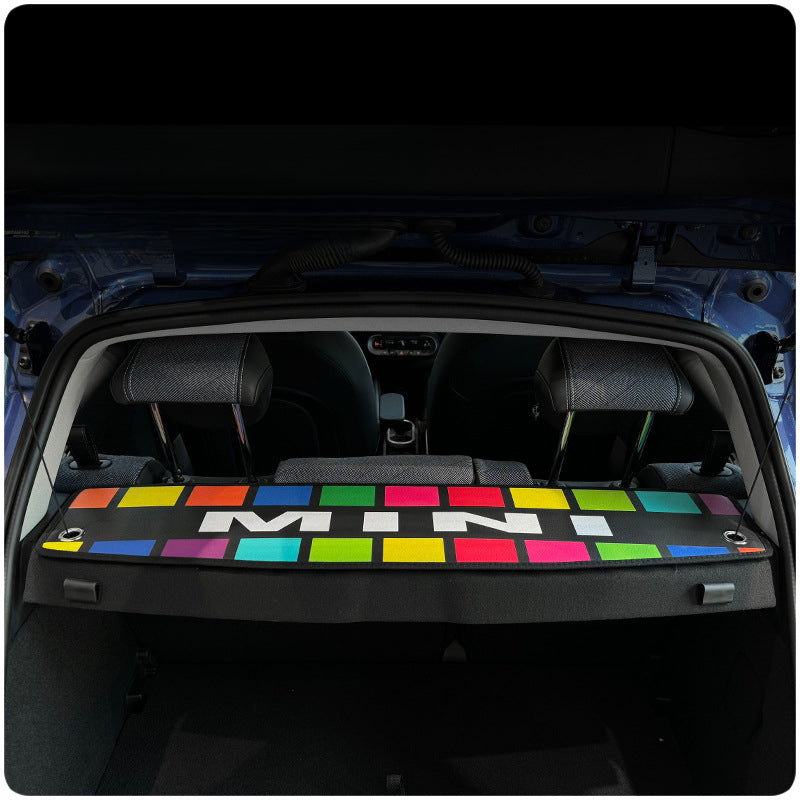 MINI J01 J05 ACEMAN Rear Trunk Privacy Cover & Leather Back Window Mat Evfuns