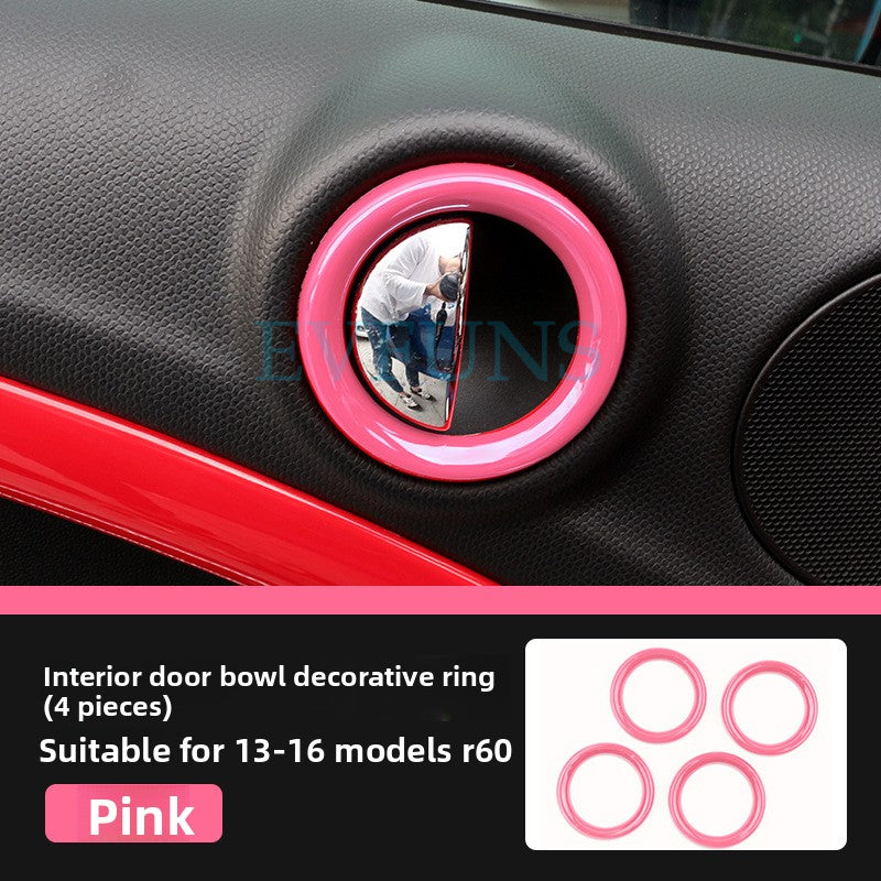 MINI Cooper Countryman R60 Dashboard Trim Cover – Interior Decoration Shell Inner Door Bowl Handle Ring (Pink Style,