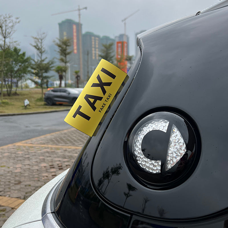 SMART Car Sticker Label – Decorative PVC Adhesive Decal (15*20cm / 8*10cm) Washable Label - TAXI Evfuns
