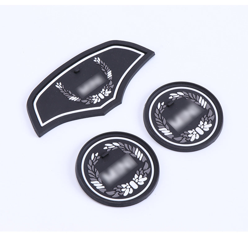 MINI Cooper F55/F56 Silicone Anti-Slip Interior Mats – Door Slot & Cup Holder Liners Osmanthus (Three-Piece Set) Evfuns