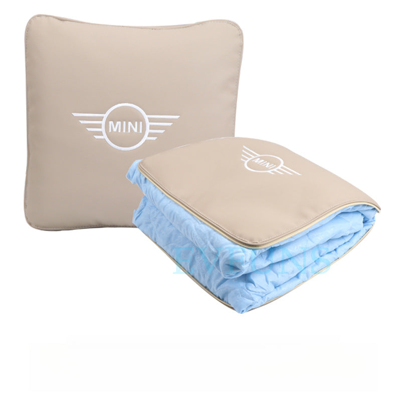 MINI Cooper Memory Foam Neck Pillow & Lumbar Support Cushion Pillow Quilt [Off-White] Evfuns