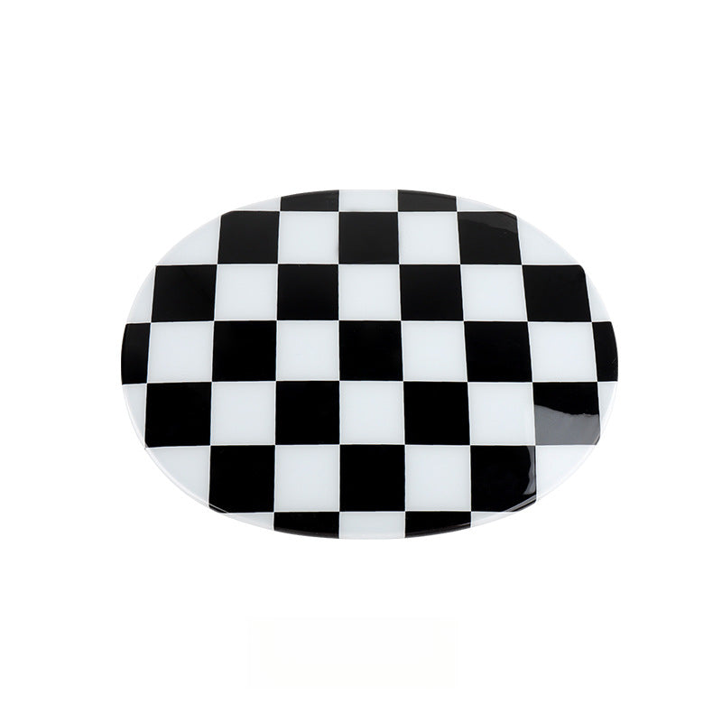 MINI Cooper Electric SE U25 Fuel Cap Trim – J05 J01 Exterior Upgrade [Black and White Grid] J01 J05 U25 Universal Evfuns