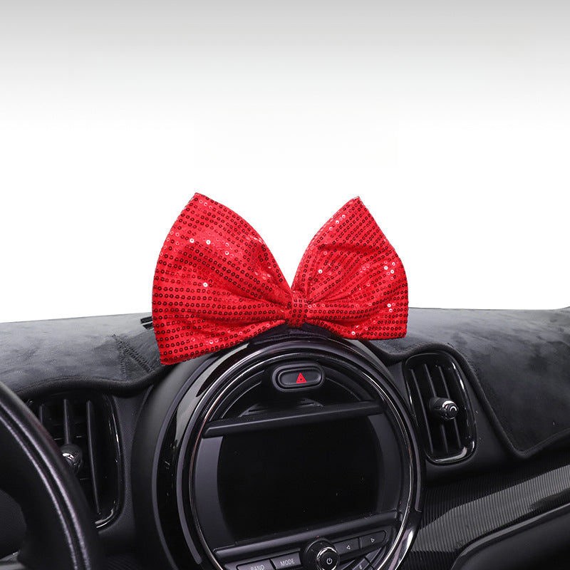 Cute Dashboard Bow Decoration | Oversized Car Interior Ornament for MINI & More Evfuns