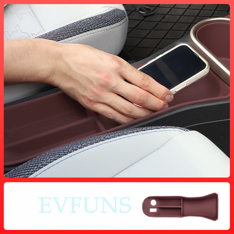 MINI Cooper F65/F66 Center Console Silicone Pad – Interior Protection Mat Central Control Storage Slot [Burgundy]