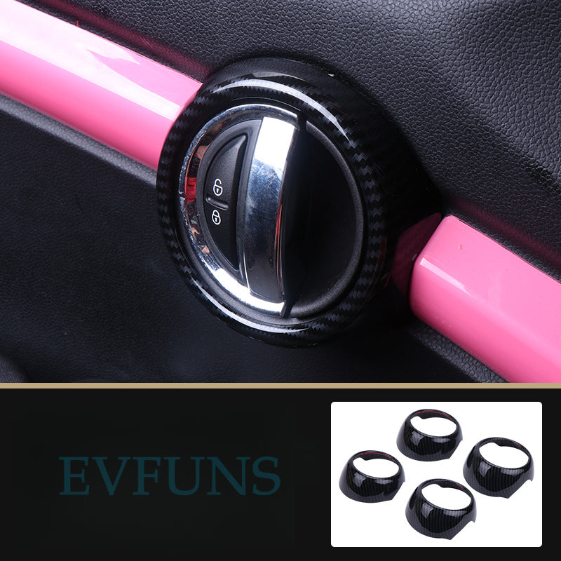 MINI Cooper F55/F56 Carbon Fiber Air Vent Trim – Interior Upgrade Cover F55 Inner Handle Cover Four-Piece Set (Low-Mid
