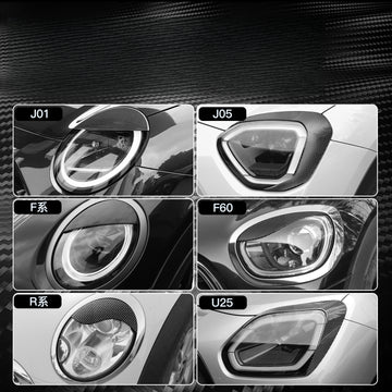 Mini Cooper Carbon Fiber Double Eyelid Headlight Trim Evfuns