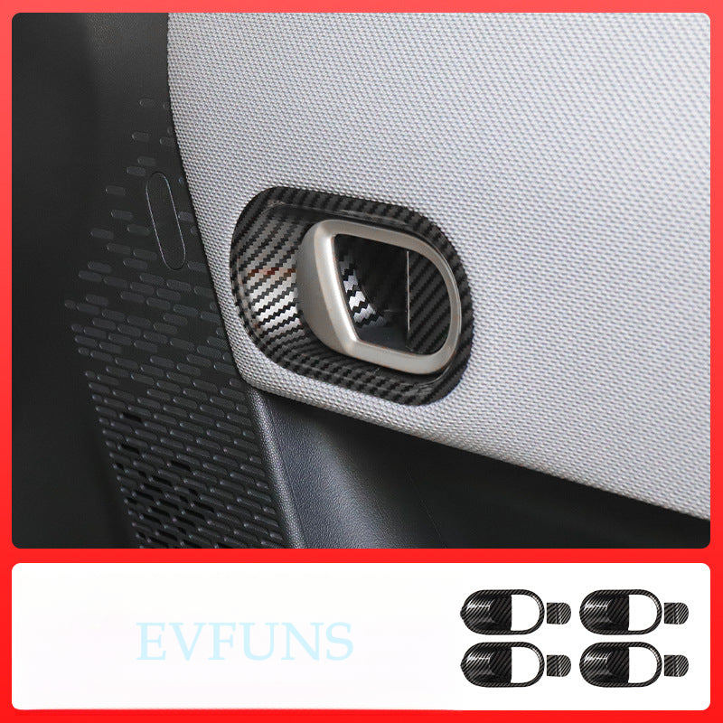 MINI F65/F66 Interior Door Handle Armrest Trim Cover Carbon fiber pattern 4-pack Evfuns