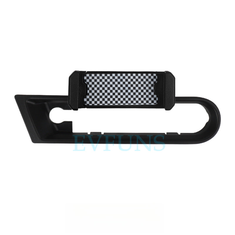 MINI Cooper Air Vent Phone Mount – Clip-On Car Holder for Navigation & Hands-Free Use [Black and White Plaid]