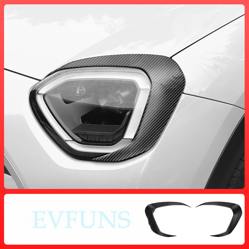 Mini Cooper Carbon Fiber Double Eyelid Headlight Trim J05 pair [carbon fiber material] Evfuns