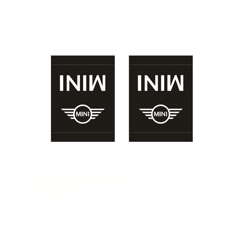 MINI Cooper Creative Label Decals Black with White Letters MINI [Small Size] Pair Set Evfuns