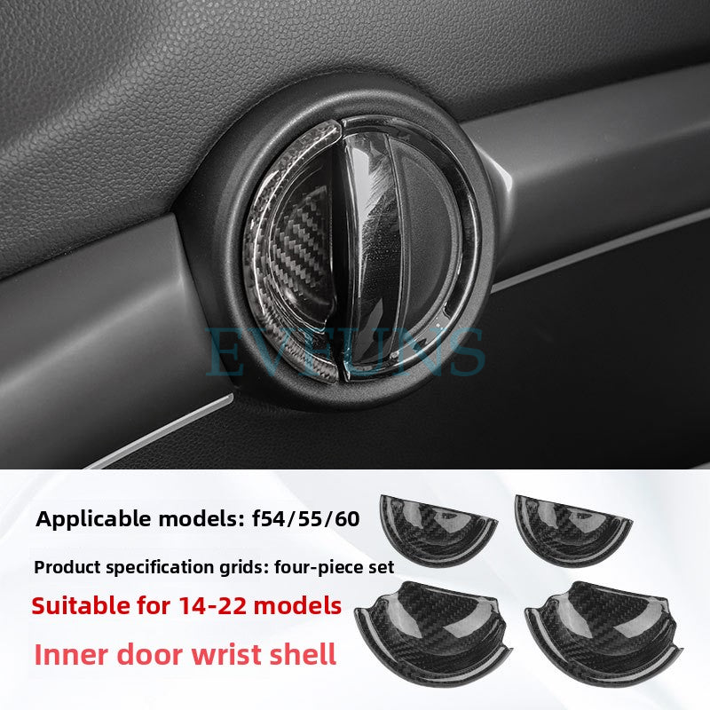 Carbon Fiber Air Vent Trim for MINI F55/F56 (2014–2021) F54/55/60 Carbon Fiber Interior Door Handle [Set of Four] Evfuns