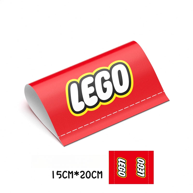 SMART Car Sticker Label – Decorative PVC Adhesive Decal (15*20cm / 8*10cm) Washable Label Sticker - Red Lego Evfuns