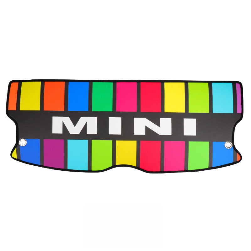 MINI J01 J05 ACEMAN Rear Trunk Privacy Cover & Leather Back Window Mat [MINI Rainbow Strips] Suitable for J05 Evfuns
