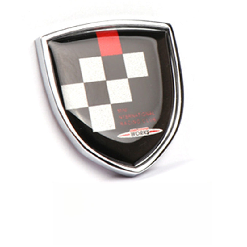 MINI Cooper Creative Metal Emblem Stickers – Universal Body/Window Badge JCW Plaid Evfuns