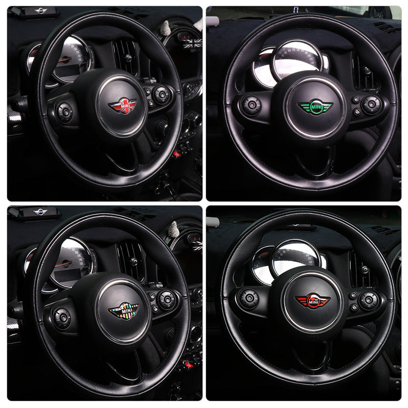 MINI Cooper Steering Wheel Logo Sticker – Scratch Cover & Styling Decal Evfuns