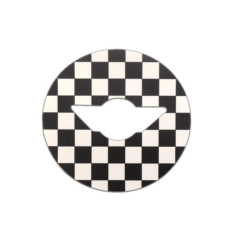 MINI J01/U25/F65 Steering Wheel Trim Sticker – Electric Interior Upgrade 【Black and White Checkered】 Evfuns