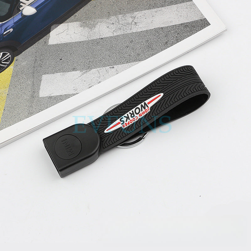 MINI Cooper Cartoon Key Cover & Graffiti Keychain – Fun Car Key Case [MINI Special Keychain] JCW Model Evfuns