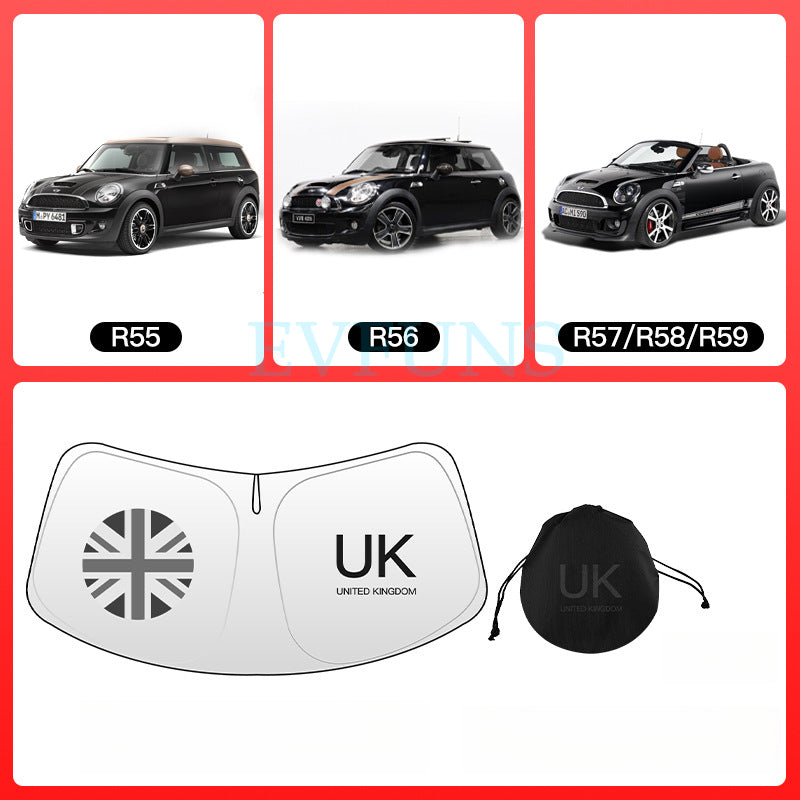 MINI Cooper / Aceman Windshield Sunshade Umbrella – Custom Fit Heat & UV Protection R55/56/57/58/59 [Gray