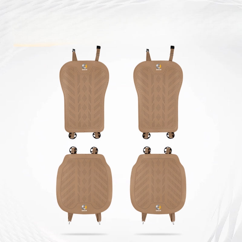 Smart # 1 # 3 # 5 Napa Leather Seat Cushion | All-Season Car Seat Cover smart-Front Seat Cushion + Backrest [Chestnut