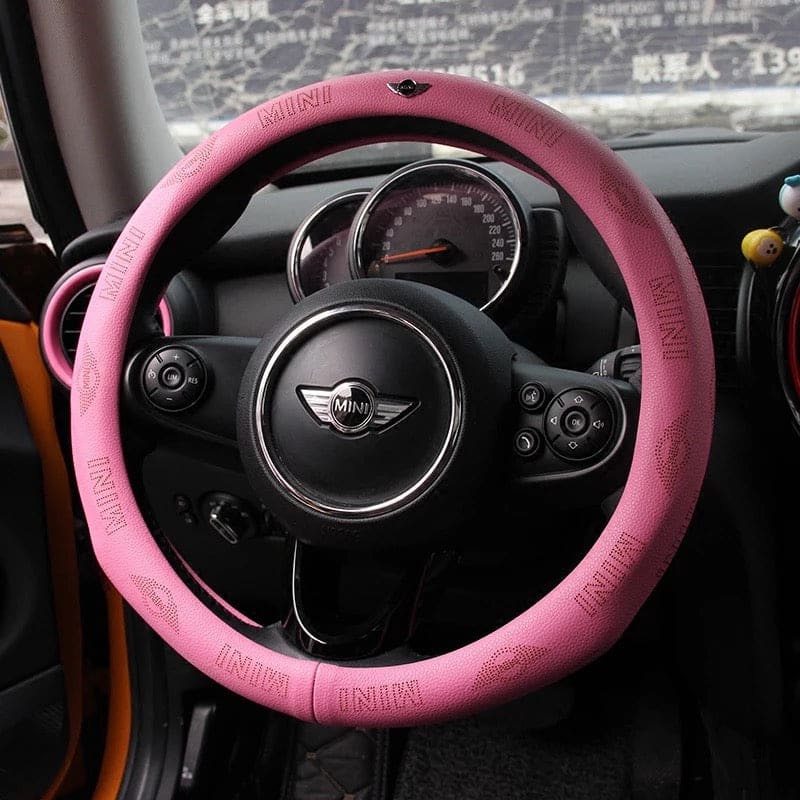 Genuine leather Mini Cooper Steering wheel cover Evfuns