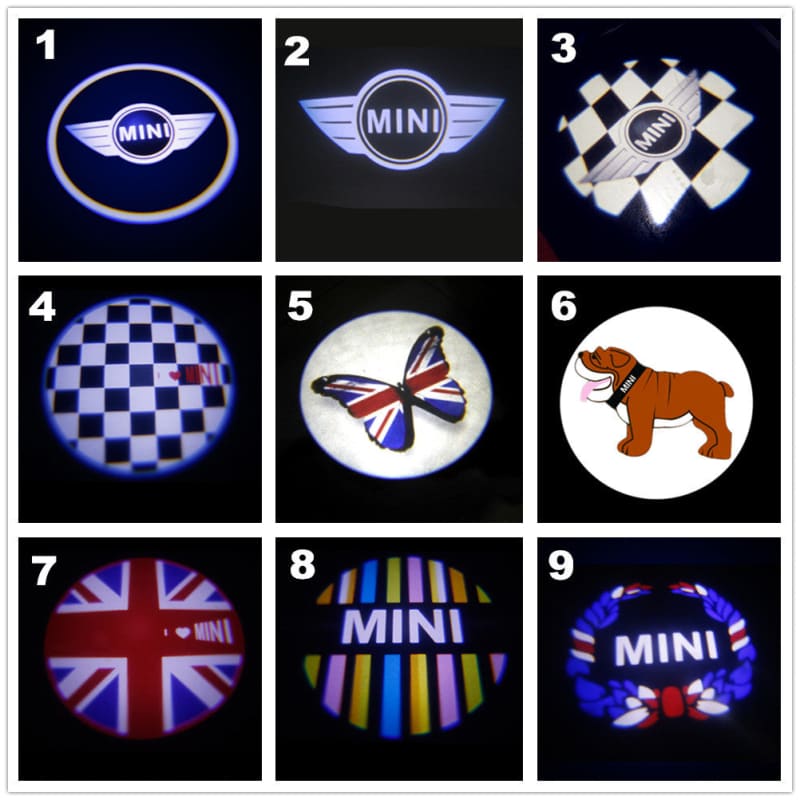 MINI COOPER LOGO I Welcome LED Door courtesy Shadow Lights Evfuns