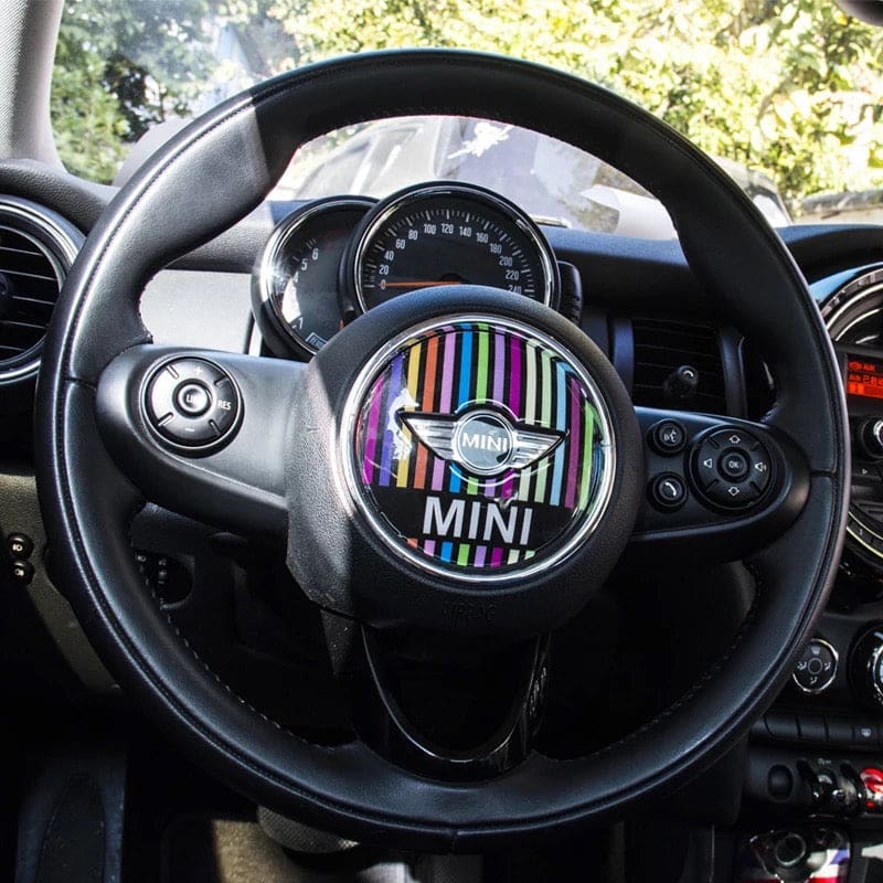 MINI cooper Steering Wheel Panel 3D PU Decal sticker Evfuns