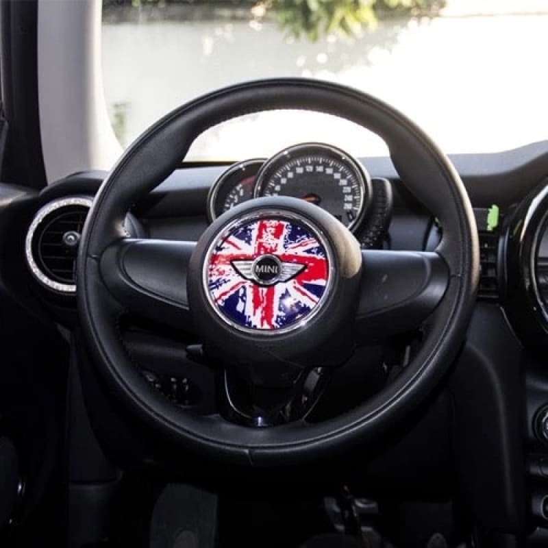 MINI cooper Steering Wheel Panel 3D PU Decal sticker Graffiti Jack Evfuns
