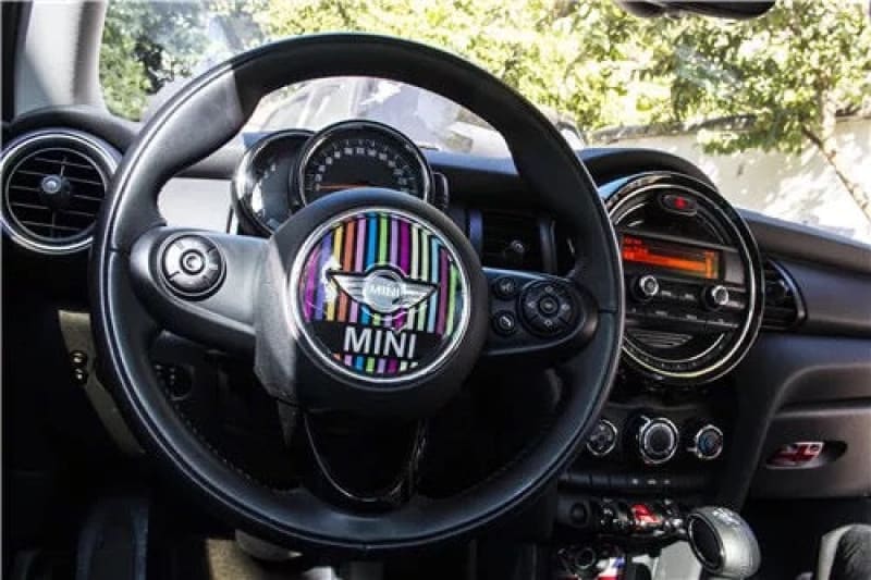 MINI cooper Steering Wheel Panel 3D PU Decal sticker Paul smith Evfuns