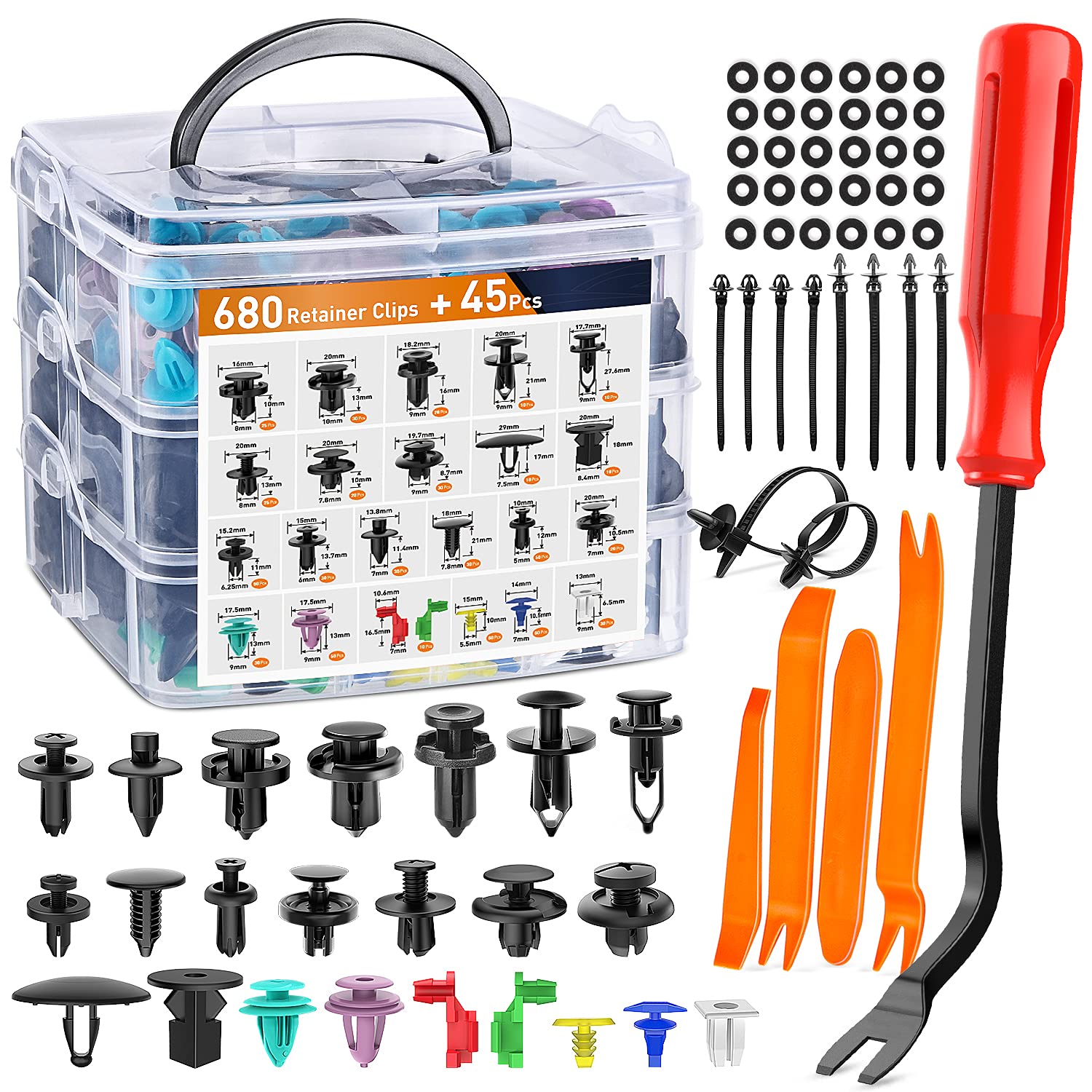 Car Fastener Clips & Removal Tool Set