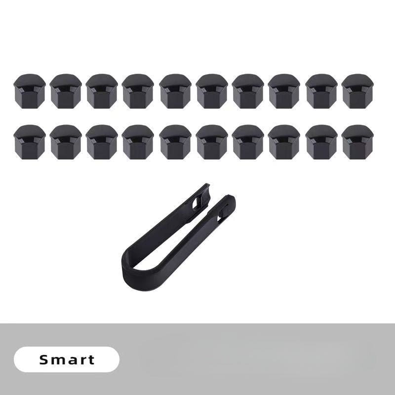 Smart Wheel Screw Caps Precision-Fit using Original Car Data Black Evfuns