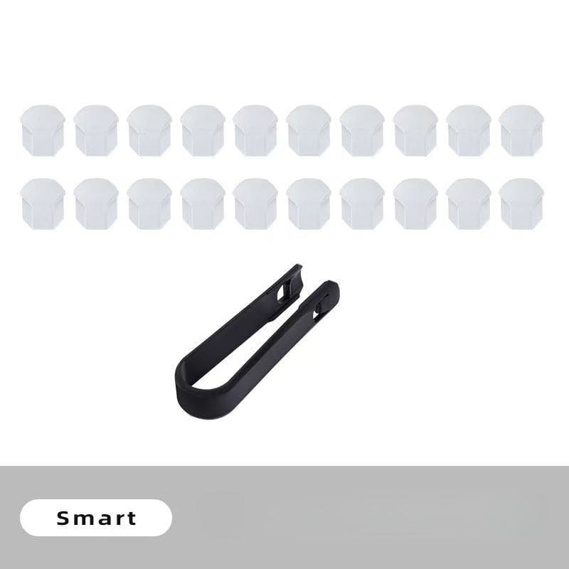Smart Wheel Screw Caps Precision-Fit using Original Car Data Silver Evfuns