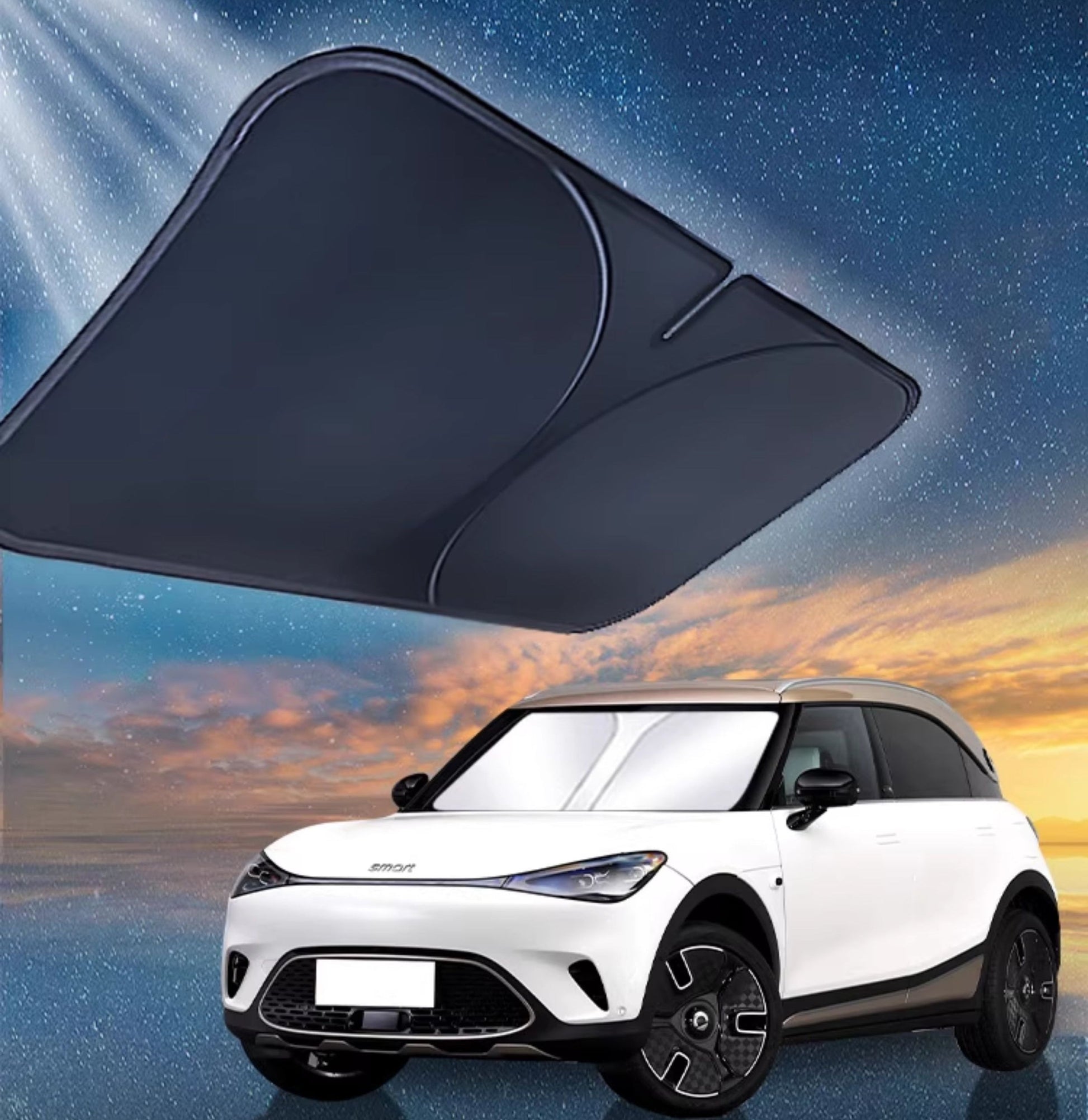 Windshield Sunshade Umbrella Custom Fit Sun Block Cover For Smart #1